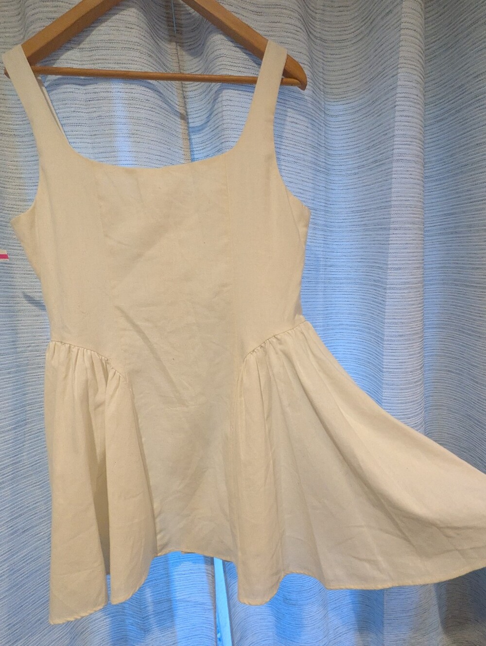 All In Favor Fit & Flare Cream Button-Front Mini Dress - XL